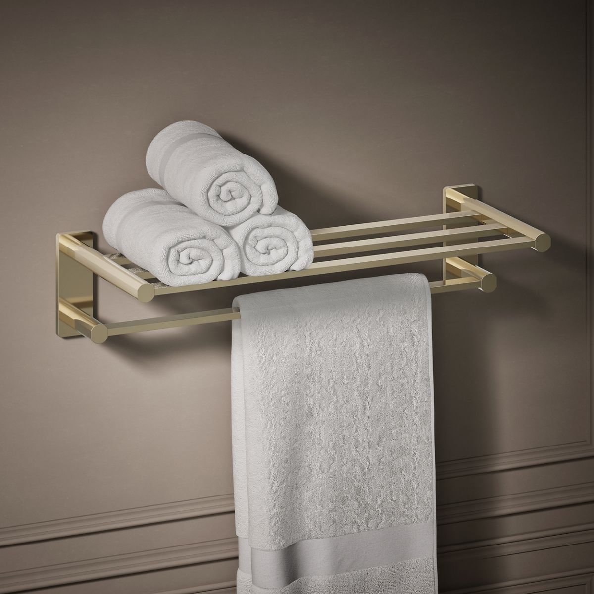 Parallel Hotelier Towel Rack, Gold