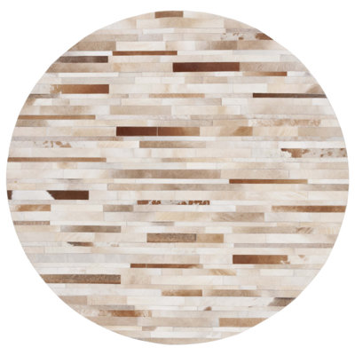 Fazeley Studio Leather Hand Woven Leather Geometric Rug