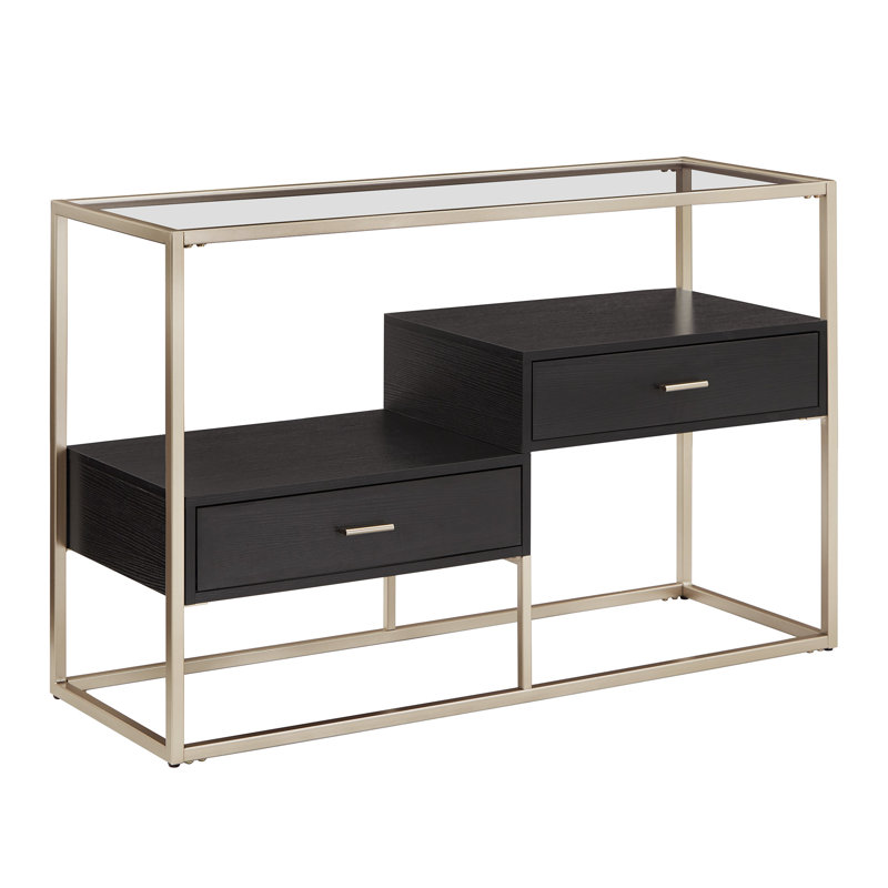 Phelim 45.9'' Glass Top Console Table