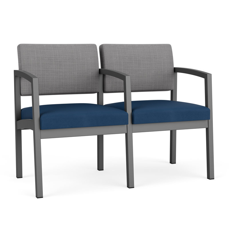 Structure en métal 2 places Lenox, Gris anthracite, Chambray Grey/Patriot Plus Blue Ridge