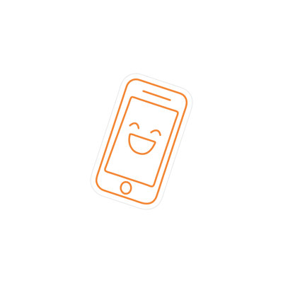  | Téléphone avec enseigne au néon Smiley | Fabriqué avec un tube néon durable à basse tension qui émet un éclairage lumineux et uniforme pendant plus de 50 000 heures sans décoloration ni scintillement | 24 po x 18 po | Orange