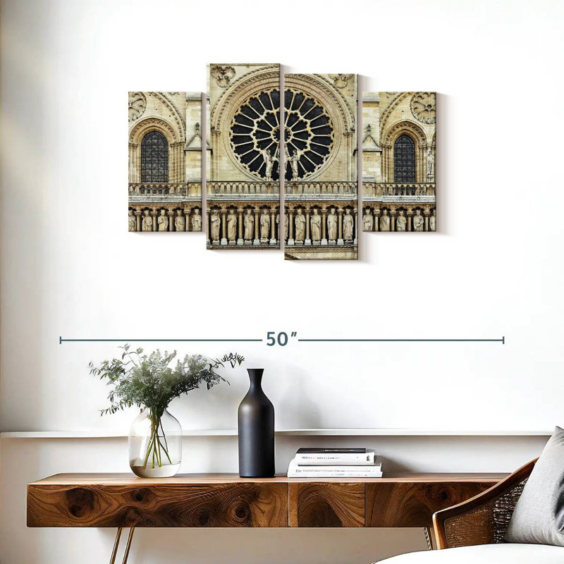 Lilie, cathédrale gothique Notre-Dame, H 22 po x l 36 po