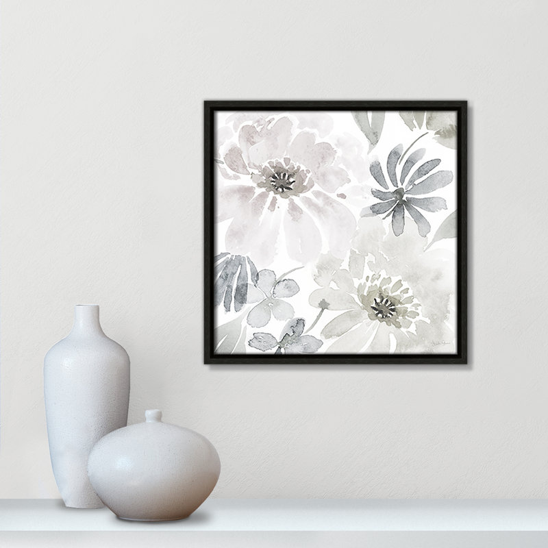 «Soft Bloom», reproduction encadrée sur toile par Kourtni Gunn, H 13,5 po x l 13,5 po x P 2 po, Espresso