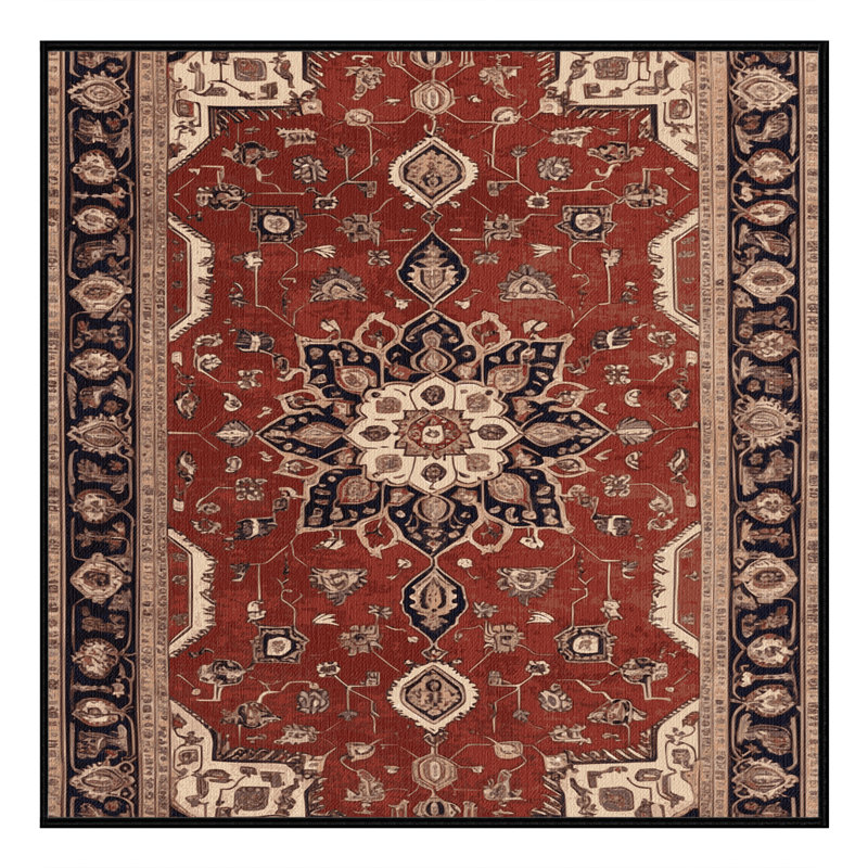 Machine Washable Persian Brown Area Rug, Square 6'