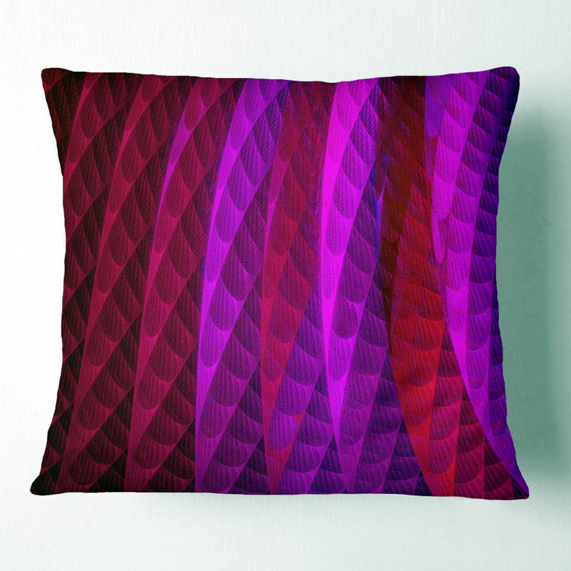 Conception psychédélique superposée - Coussin imprimé abstrait, 16 po x 1 po, Coussin décoratif, Rose