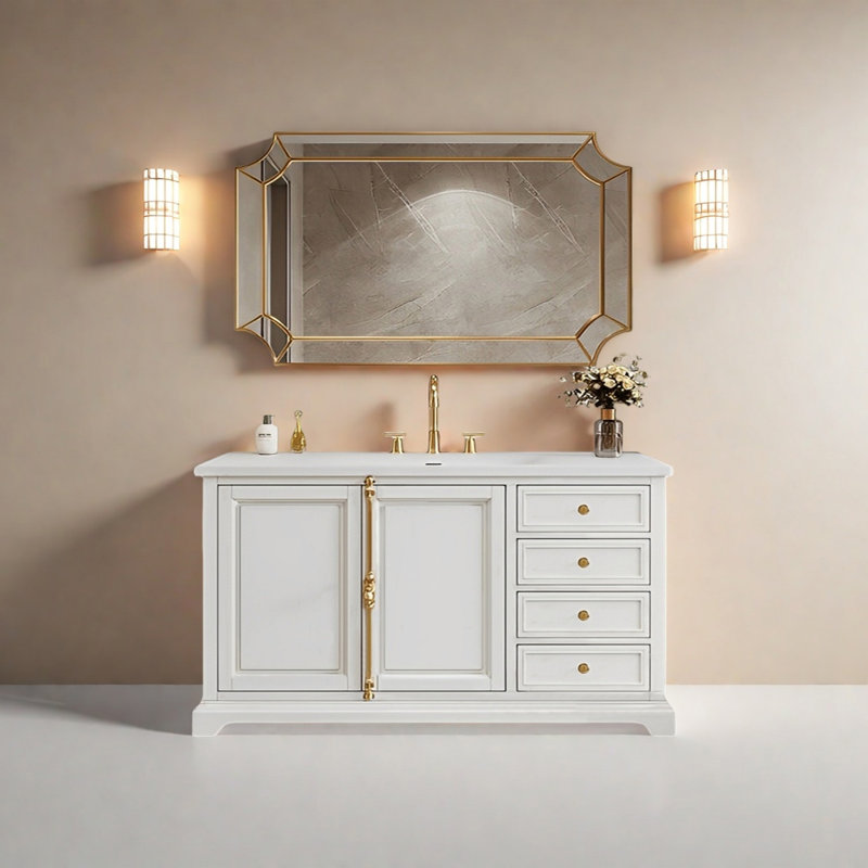 American Modern Style Bathroom Cabinet, 33.46" H x 51.18" W x 21.65" D
