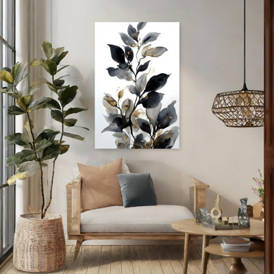 «Elegant Leaves», art moderne abstrait, plante naturelle