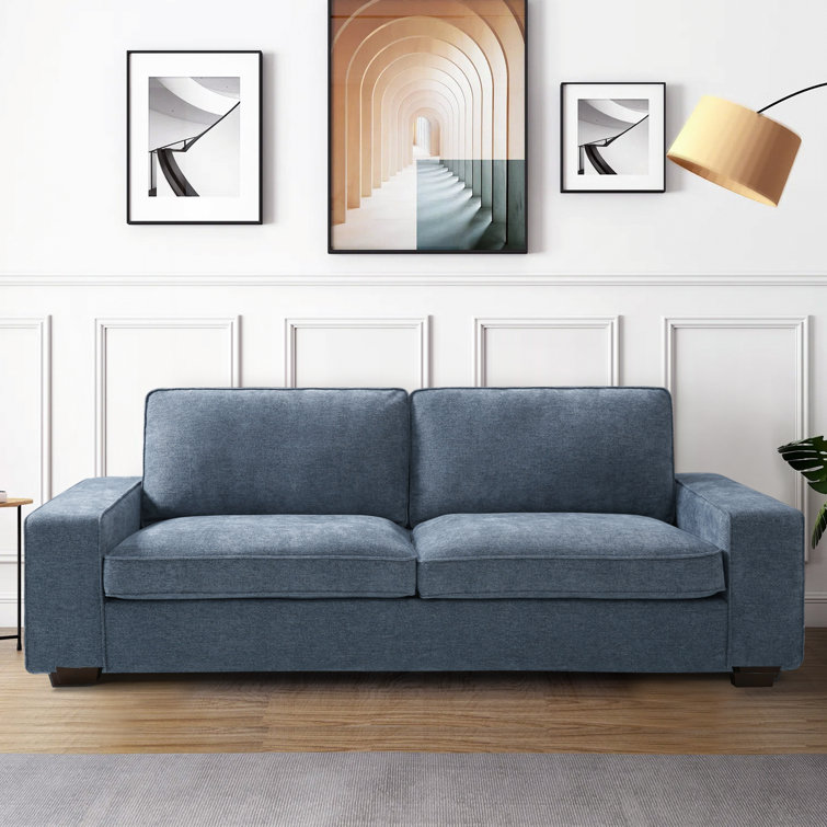 Jaramy 88.19'' Chenille Square Arm Upholstered Sofa
