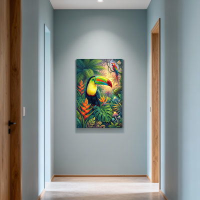 Animaux, jungle tropicale, toucan, perroquet, faune, couleurs vibrantes