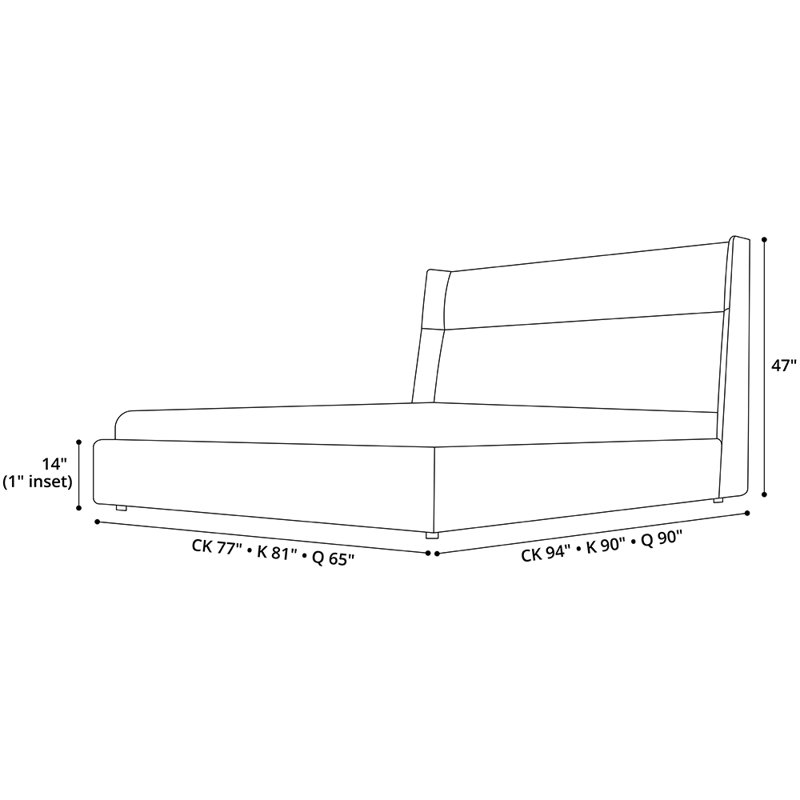 Bond Upholstered Bed, Chalk, Queen