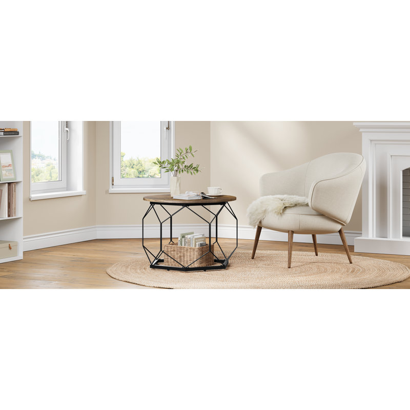 Frame Coffee Table with Storage, Espresso Wood