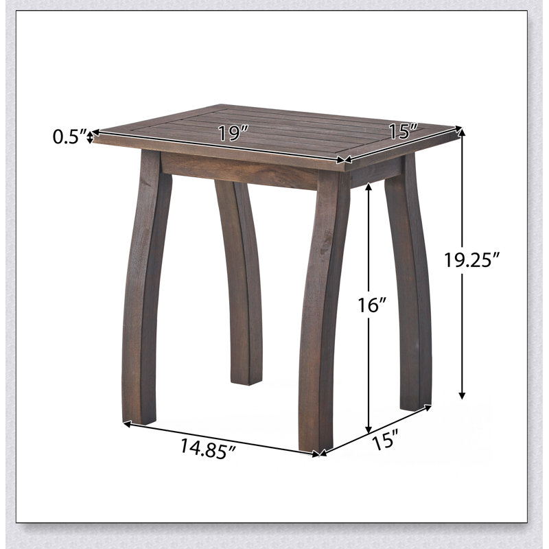 Table de bout en bois, Gris