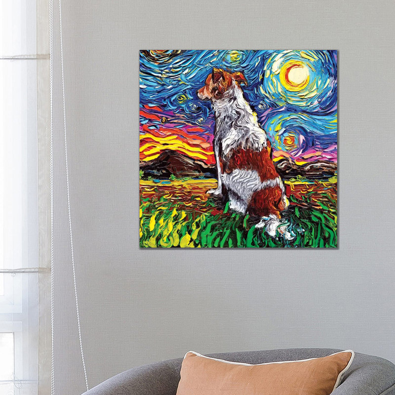 Kooikerhondje Night by Aja Trier - Wrapped Canvas Print, 66.04 cm H x 66.04 cm W x 1.91 cm D