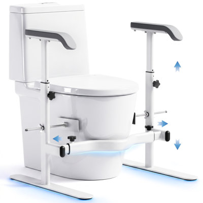 Toilet Safety Frame & Rails, Adjustable Width and Height, Max 330lbs Fit Any Toilets
