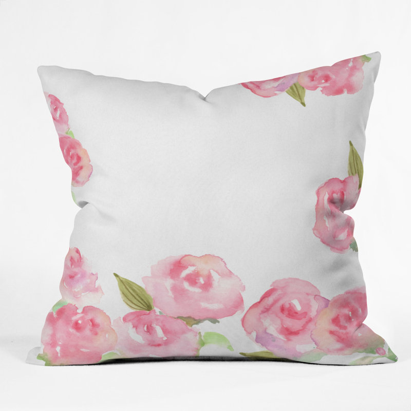 Wonder Forest Raining Roses Throw Pillow, 16" x 16"