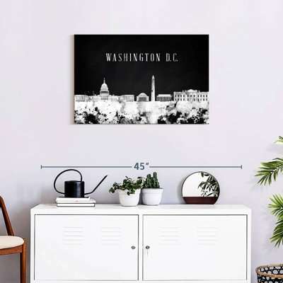 Washington DC Skyline BW Canvas Print