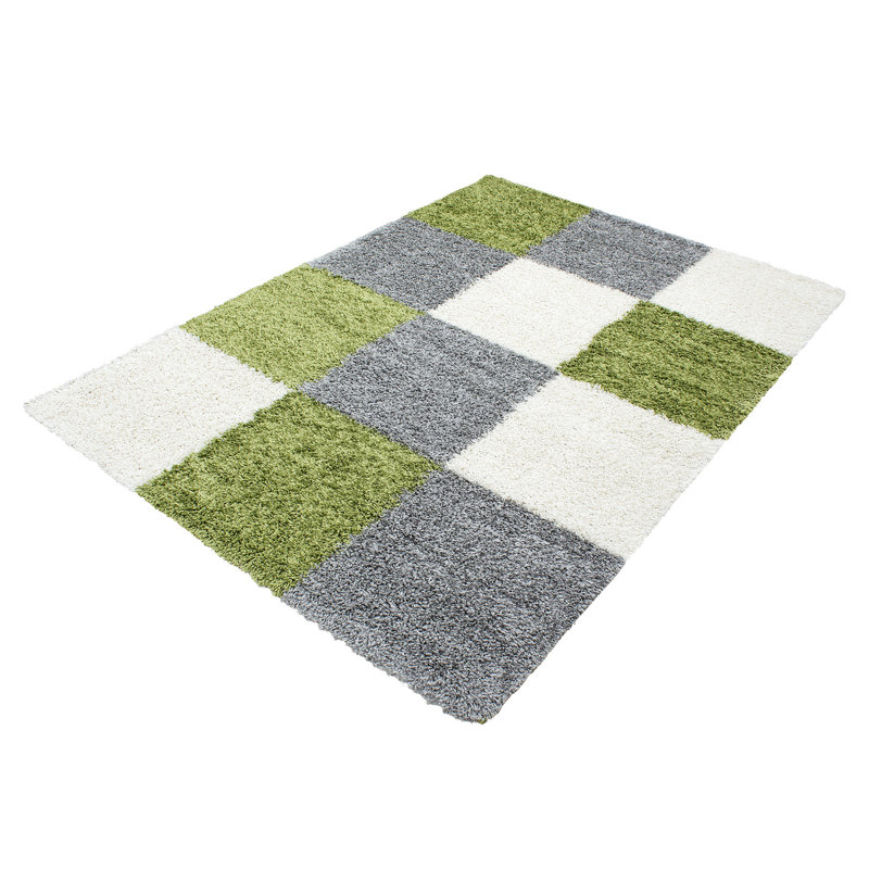 Riam Chequered Shag Area Rug, Rectangle 200 x 290cm