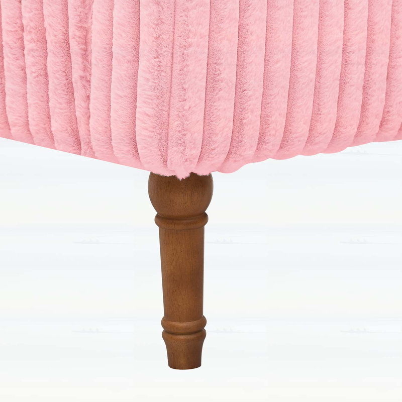 Fauteuil classique avec pieds élégants en bois, pour le salon, Rose