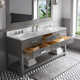 Cronin 72" Carrara White Marble Countertop Bath Vanity with Faucet and Mirror