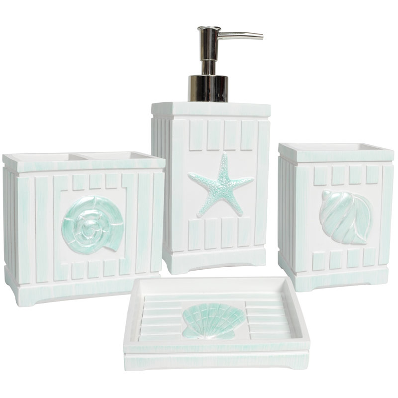 Ensemble 4 pièces d’accessoires de salle de bain polyrésine Duarte