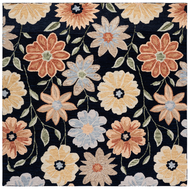 Jardin Hand Tufted Wool Floral Indoor Rug, Rectangle 4' x 6'