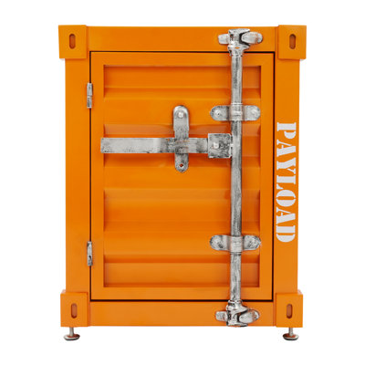 Industrial Metal Bedside Table With Locker