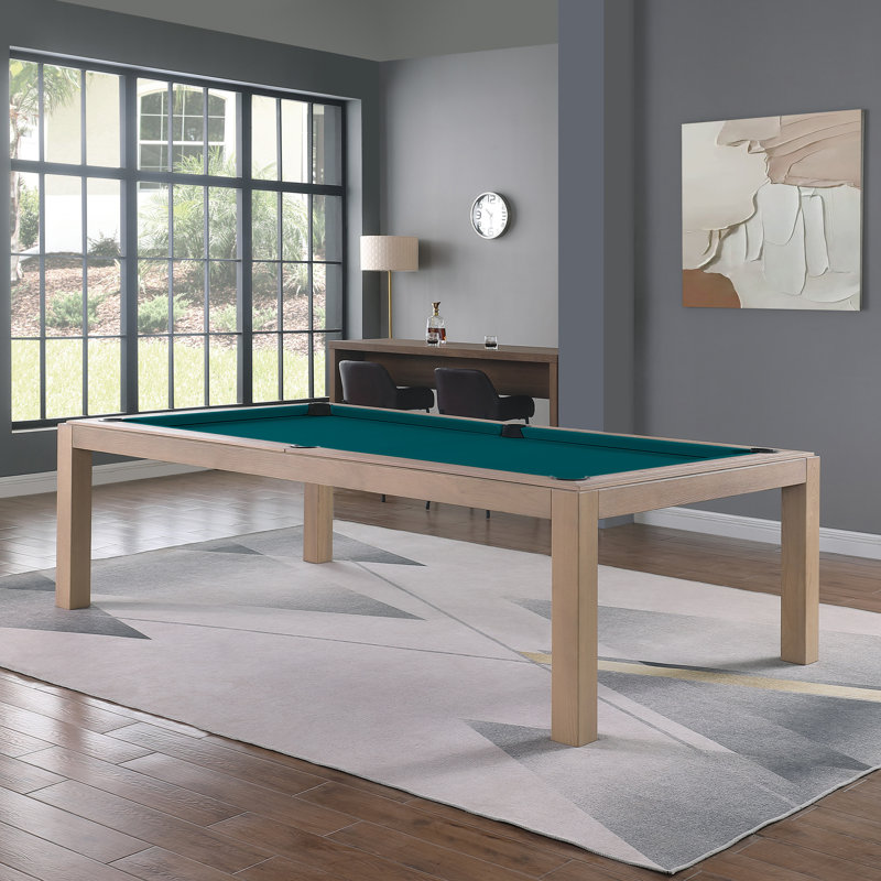 Olivia Slate Pool Table with Dining Top, Wood, Blue Green, 8 ft