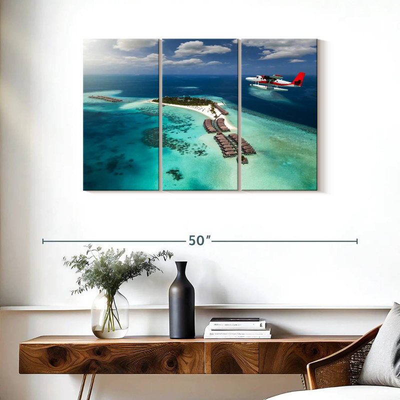 Hydravion des Maldives, H 24 po x l 38 po