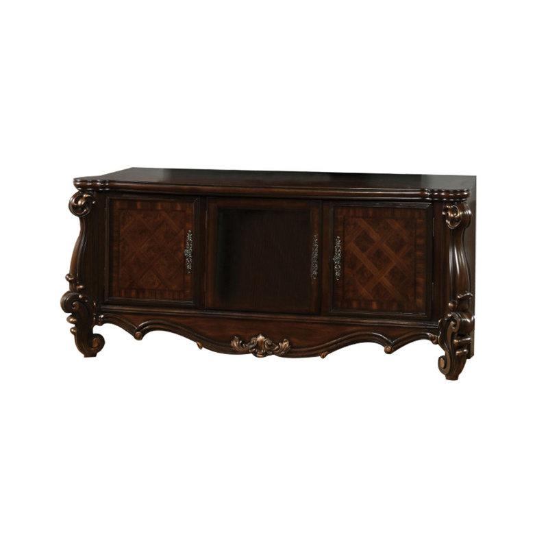 Jetlyn Unfinished TV Stand for TVs up to 70", Cherry Oak Brown