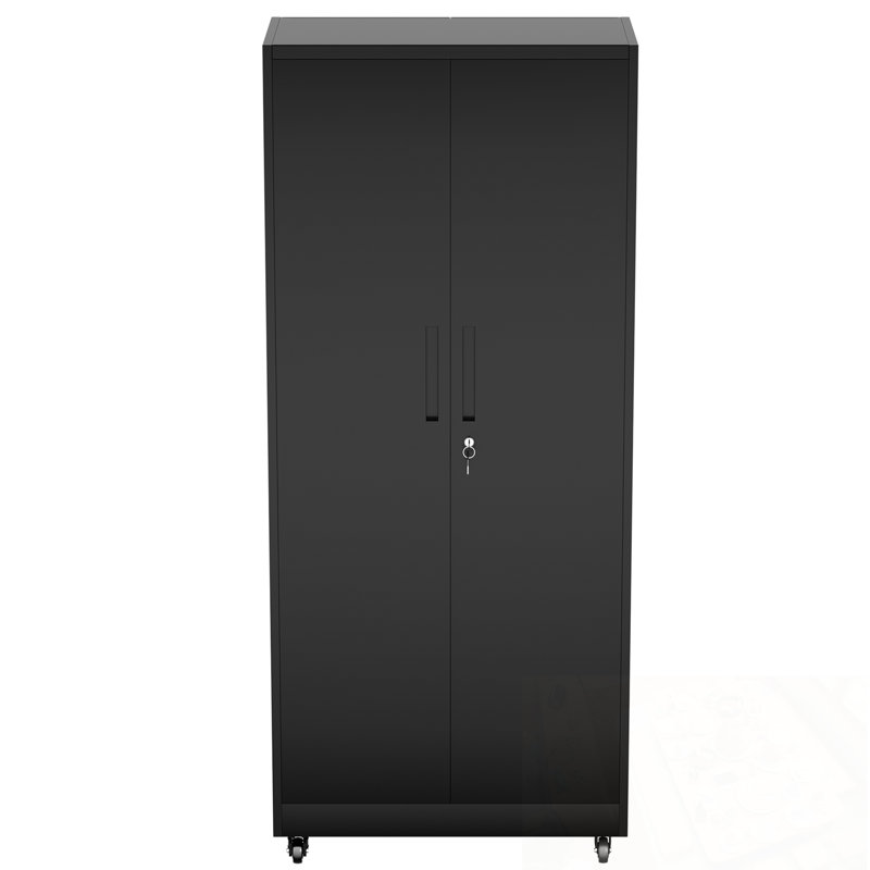 Armoire de rangement en métal avec 4 tablettes réglables