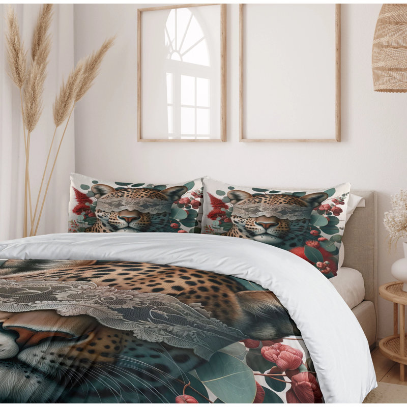 Leopard Duvet Cover, Queen Duvet Cover + 2 Standard Shams