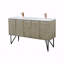 Ensemble de meuble-lavabo double 60 po x 20 po avec comptoir en quartz blanc et robinet en or rose-1993340654-1993340652