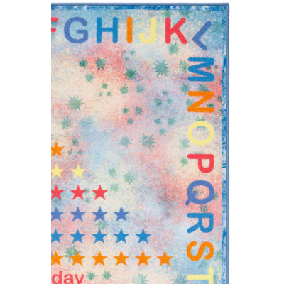 Tapis bleu / orange Bottone