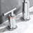 8 In. Double Handle Bathroom Faucet With Pop Up Drain, 360 Swivel, Ceramic Disc Valves, Space Design Widespread, 2 Handles, Rotatable Spout, Leak- Strong Hose-121768074