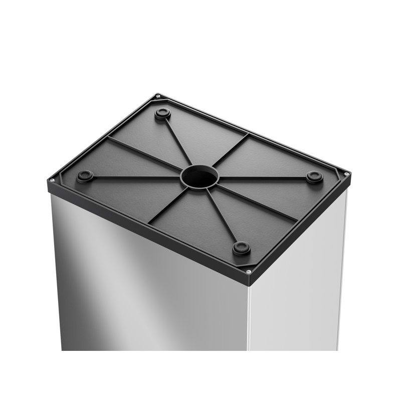 Metal Swing Top Waste Bin - 35L, Stainless steel