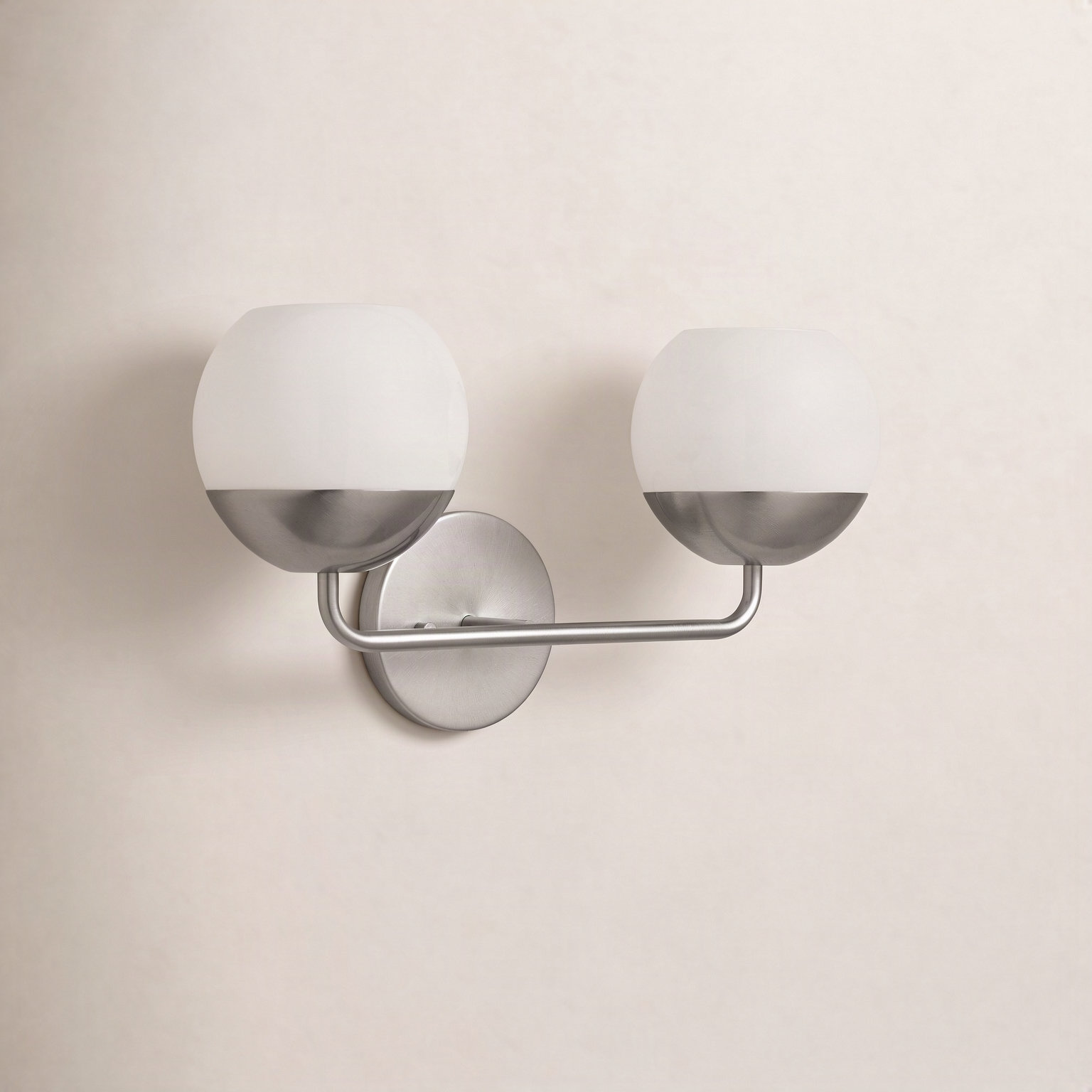 Avoca 2-Light Dimmable Vanity Light, Brushed Nickel