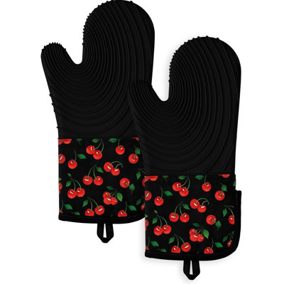 Ensemble de 2 longues maniques longues en silicone motif cerise Y2K