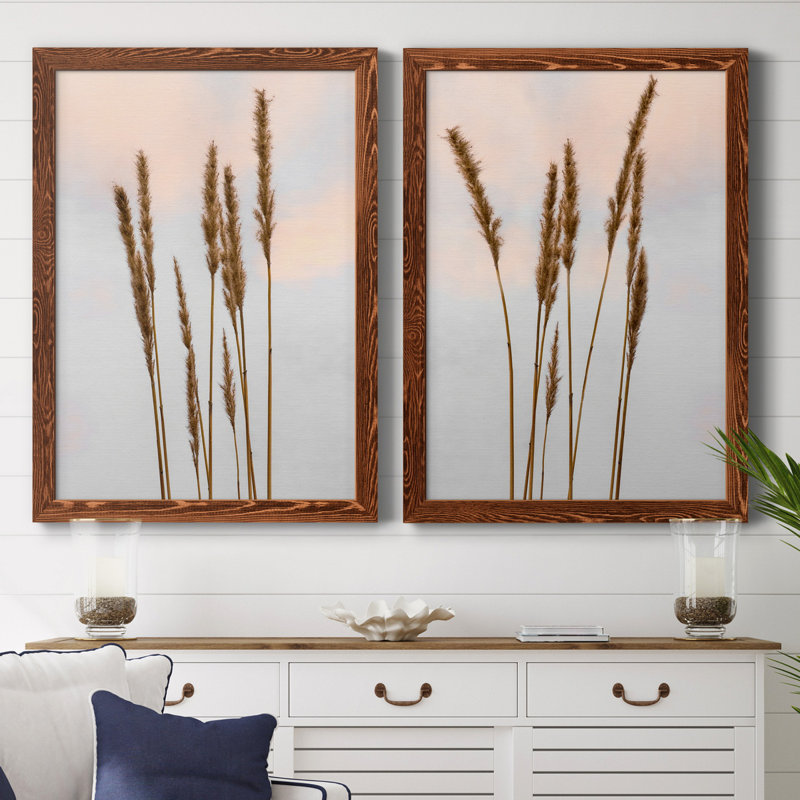 Sunset Pond I - ensemble de 2 reproductions de photos, H 44 po x l 31 po x P 1 po, Toile avec cadre érable, Pas de tapis