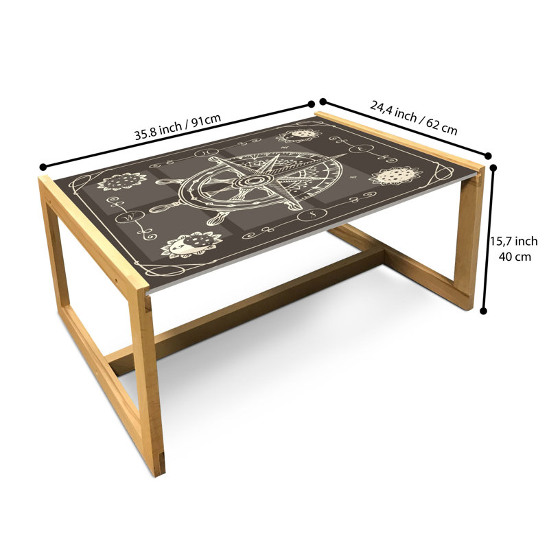 Jamani Sled Coffee Table, 90cm H x 62cm W x 40cm D