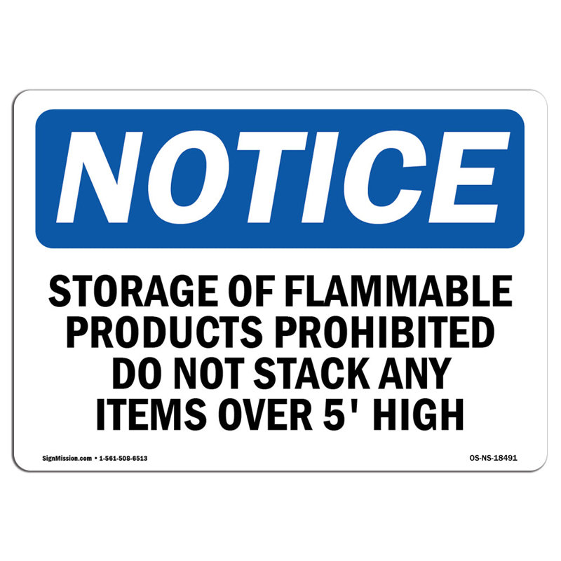 Enseigne interdite d'entreposage de produits inflammables