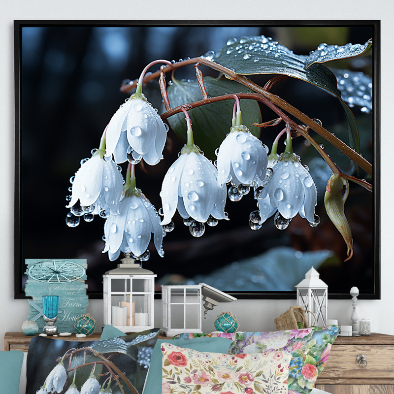 Photo charme de neige en hiver, H 16 po x l 32 po x P 1 po, Cadre flottant noir