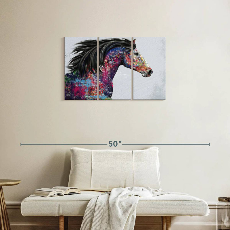 Huile de cheval de course, H 20 po x l 33 po