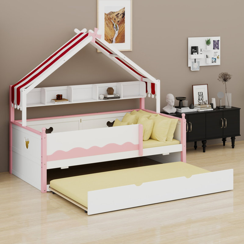 Daybed, Lit simple, White+Pink