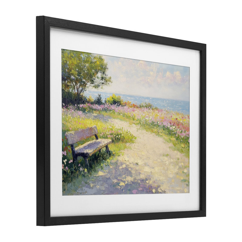 «Relax And Stay A Time», impression sous verre encadrée, design par Petal Prints Design, H 13 po x l 16 po, Cadre noir minuit