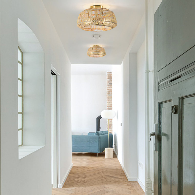 Plafonnier semi-encastré 2 lumières Tamil, L 14 po - 2 douilles