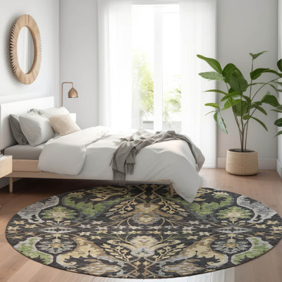Tapis intérieur / extérieur noir Alfreda 