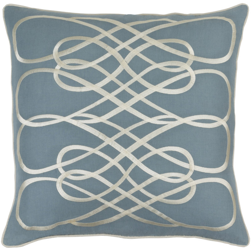 Cotton Throw Pillow, Slate/Beige, 20" x 20"