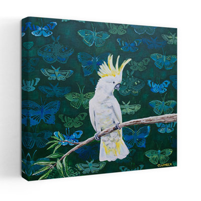 Art de la faune tropicale à papillon à crête jaune