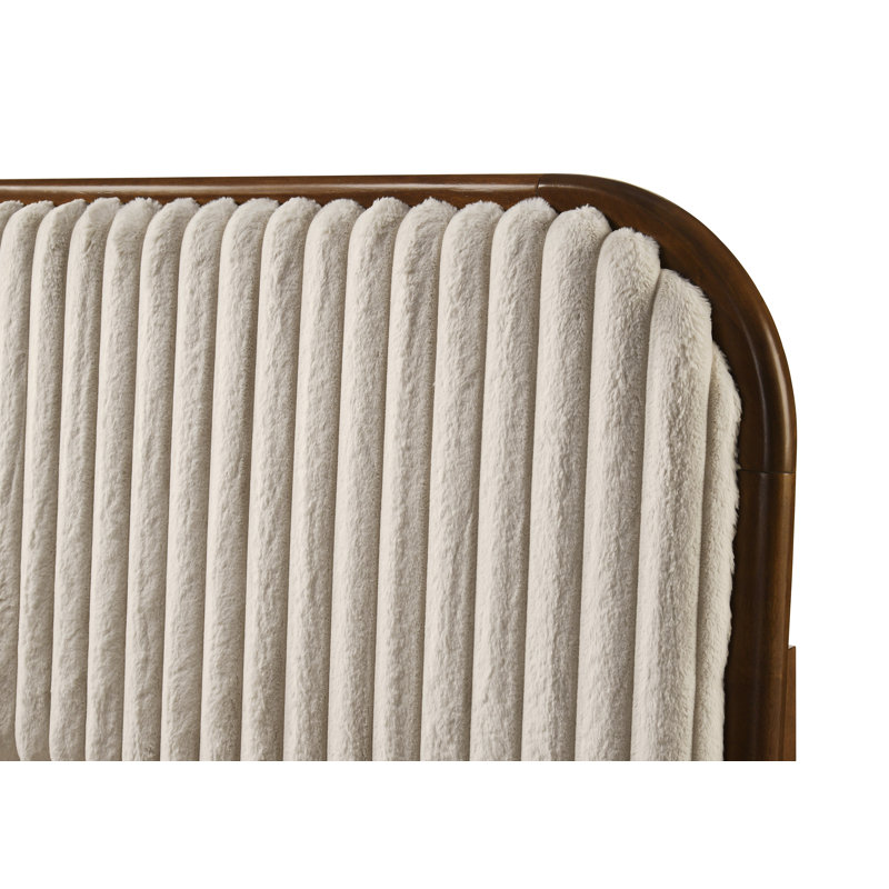 Lit plateforme tapissier Cossette Daphne, Noyer