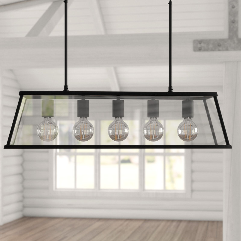 Porterville 5-Light Kitchen Island Chandelier, Black